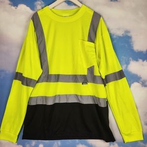 Maximum Safety Men's XL High Visibilty Black/Yellow Long Sleeve Reflective